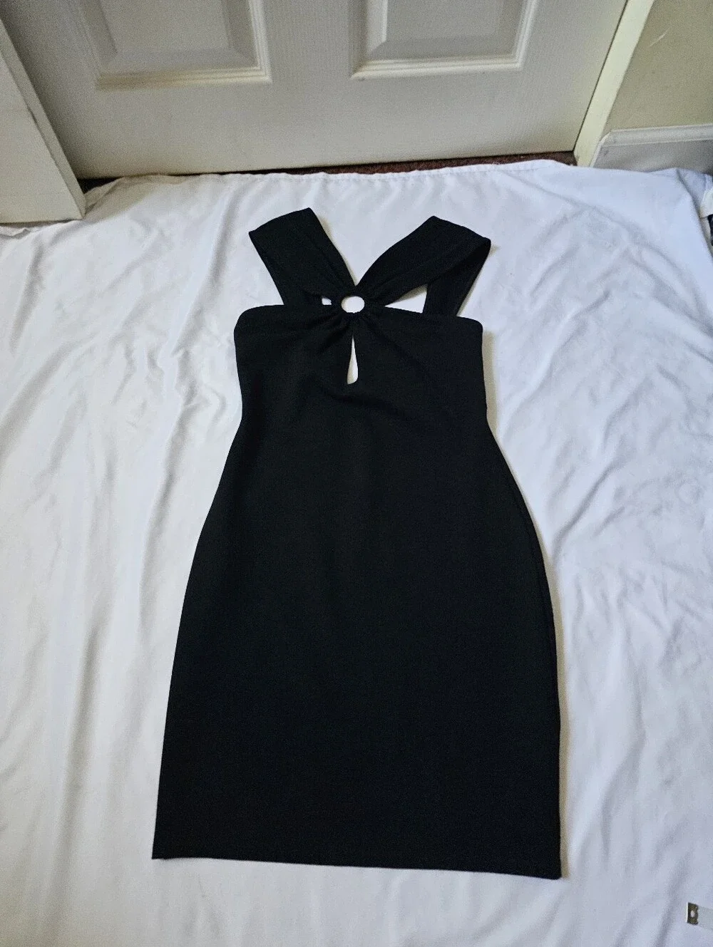 Zara Black Halter Ring Cutout Mini Dress NWT Size Small